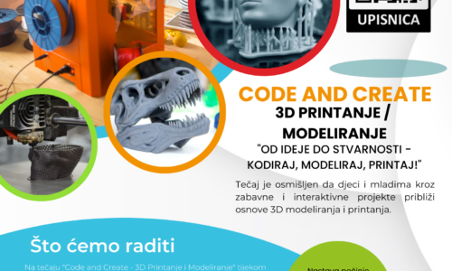 Code and Create : 3D printanje /  modeliranje